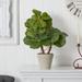 Gracie Oaks Artificial Fiddle Leaf Fig Plant in Planter Silk/Plastic | 22 H x 11 W x 13 D in | Wayfair 5586E11DF3D74352A9BBB02C814EE748