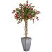 August Grove® Artificial Bougainvillea Tree in Planter Silk/Plastic/Stone in Gray | 78 H x 43 W x 43 D in | Wayfair