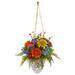 Rosalind Wheeler Mixed Artificial Flowering Plant in Decorative Vase Silk/Ceramic/Plastic | 29 H x 12 W x 12 D in | Wayfair