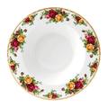 Royal Albert Old Country Roses Rim Plate Gift-Vintage Fine Bone China Soup Serving Bowl-Large Size-Floral Pattern, 25cm, Multi, 24cm