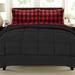 Sweet Home Collection Buffalo Check Microfiber Farmhouse/Country Comforter Set Down/Microfiber in Black | Wayfair 5PCBUFSTCMF-F