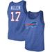 Men's Majestic Threads Josh Allen Royal Buffalo Bills Name & Number Tri-Blend Tank Top