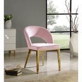 Everly Quinn Cambria Dining Chair Upholstered/Velvet in Pink/Yellow | 32.5 H x 23 W x 25 D in | Wayfair E56E7630CBF9401EAF990C01479D9FD3