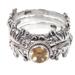 Elephant Shrine,'Citrine and Silver Stacking Rings (Set of 3) from Indonesia'