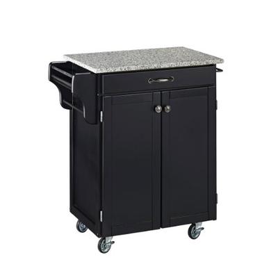 Home Styles 9001-0043 Create-a-Cart 9001 Series Cuisine Cart with Salt and Pepper Granite Top, Black