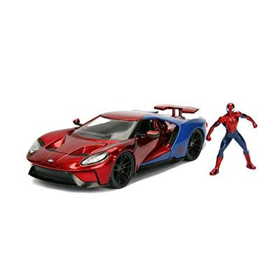 Jada Toys Marvel Spider-Man & 2017 Ford Gt DIE-CAST Car, 1: 24 Scale Vehicle & 2.75" Collectible Met