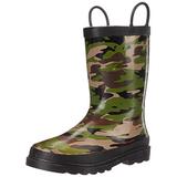 Western Chief Boys Waterproof Printed Rain Boot with Easy Pull On Handles, Camo, 3 M US Little Kid screenshot. Shoes directory of Babies & Kids.