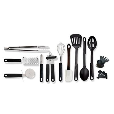 Gibson Value 99202.20 Total Kitchen 20 Piece Kitchen Tool Gadget Prepare & Serve Combo Set, Black