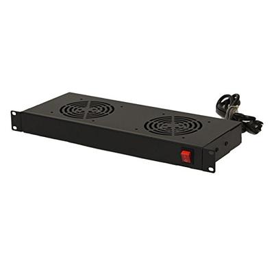 NavePoint Rack Cabinet Mounted Server Two Fan Unit Cooling System with 2 Fans 110V Blk 1U