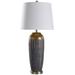 Willa Arlo™ Interiors Eramana 37" Table Lamp Ceramic/Fabric in White/Yellow | 37 H x 17 W x 17 D in | Wayfair DA057611C6DB498691D82F292A36F859