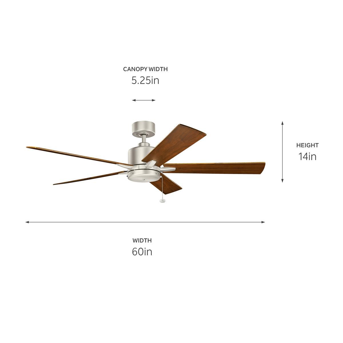 Kichler Lighting Lucian 60 Inch Ceiling Fan - 330243NI