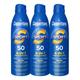 Coppertone SPORT Continuous Sunscreen Spray Broad Spectrum SPF 50 Multipack (5.5 Ounce Bottle, Pack of 3) (Packaging May Vary)