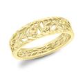 Carissima Gold Women's 9 ct Yellow Gold Diamond Cut Open Leaves Band Ring