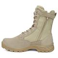 LUDEY Men's Breathable Military Boots Commando Outdoor Desert Tactical Boots Combat Boots Army Patrol Boots Security Police Shoes leather with Zipper IDS 928 Beige 8 UK
