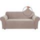 BellaHills Super Stretch Sofa Covers Couch Covers Sofa Slipcovers Furniture Protector for Sofas/Kids/Pets | Form Fitted Jacquard with Elastic Bottom, Thick Soft Non Slip (3 Seater，Sand)