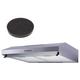 SIA VSR60SS 60cm Stainless Steel Visor Cooker Hood Extractor Fan & Carbon Filter