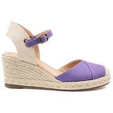 Brinley Co Comfort Womens Espadrille Ankle Strap Wedge Purple, 7 Regular US screenshot. Shoes directory of Clothing & Accessories.