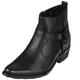 CALTO Men's Invisible Height Increasing Elevator Shoes - Black Premium Leather Cowboy Zipper Boots - 3.6 Inches Taller - T8112 - Size 10 UK