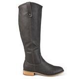 Brinley Co. Womens Faux Leather Regular, Wide and Extra Wide Calf Mid-Calf Round Toe Boots Grey, 10. screenshot. Shoes directory of Clothing & Accessories.