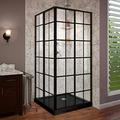 DreamLine French Corner 36" W x 36" D x 74.75" H Framed Square Shower Kit in Black | 74.75 H x 36 W x 36 D in | Wayfair DL-6789-09