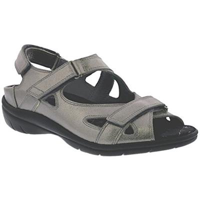 Drew Shoe Lagoon Women's Therapeutic Diabetic Extra Depth Sandal: Pewter 8.5 Medium (B) Velcro