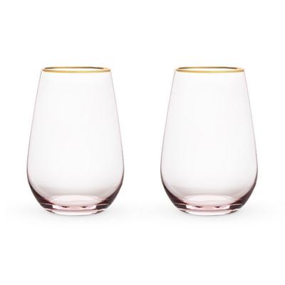 True Fabrication SS-TRU-6164 Garden Party: Rose Crystal Stemless Wine Glass Set by Twine Multi Color