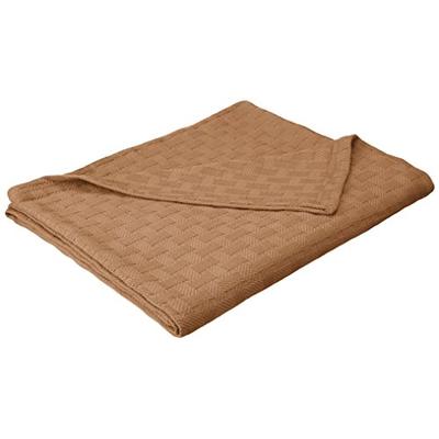 Superior Full/Queen Blanket 100% Cotton, for All Season,Basket Weave Design, Taupe