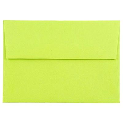 JAM PAPER 4Bar A1 Colored Invitation Envelopes - 3 5/8 x 5 1/8 - Ultra Lime Green - Bulk 250/Box