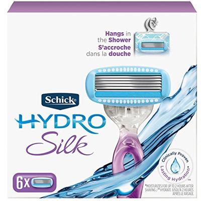 Schick Hydro Silk Hang-In Shower Razor Blade Refills for Women, 6 Count