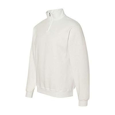 Jerzees Adult NuBlend Quarter-Zip Cadet-Collar Sweatshirt (White) (Small)