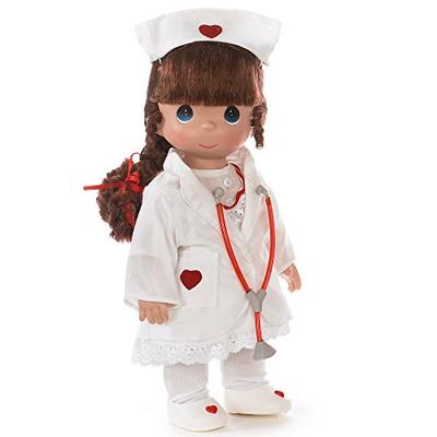 The Doll Maker Precious Moments Dolls, Linda Rick, Loving Touch Nurse, Brunette, 12 inch doll