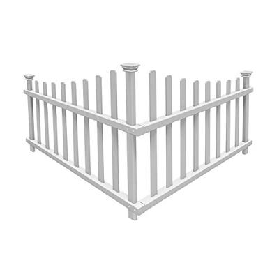 Zippity Outdoor Products ZP19007 No-Dig Vinyl Corner Picket Unassembled Accent Fence, 42" x 30", Whi