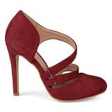 Brinley Co. Womens Round Toe Faux Suede Crossover Strap High Heels Wine, 6.5 Regular US screenshot. Shoes directory of Clothing & Accessories.