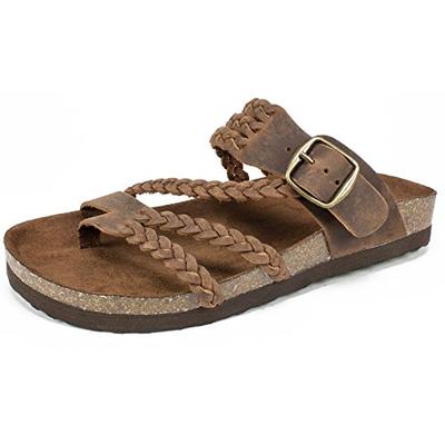 WHITE MOUNTAIN Shoes Hayleigh Women's Sandal, Brown/Leather, 9 M
