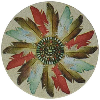 Thirstystone Stoneware Feather Medallion Coaster, Multicolor