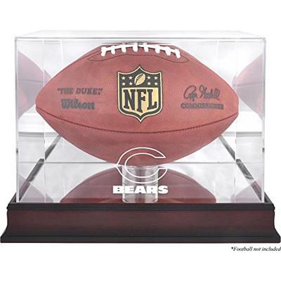 Chicago Bears Mahogany Football Logo Display Case and Mirror Back