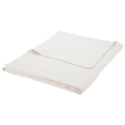 Superior Full/Queen Blanket 100% Cotton, for All Season, Diamond Design, White