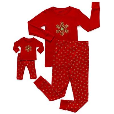 Leveret Snowflake Matching Doll & Girl 2 Piece Pajama Set 100% Cotton 4 Years