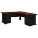 Red Barrel Studio® Fusion L Shaped Desk w/ Double Pedestal Drawer Unit Wood in Brown | 29 H x 66 W x 72 D in | Wayfair RDBT2986 41416783