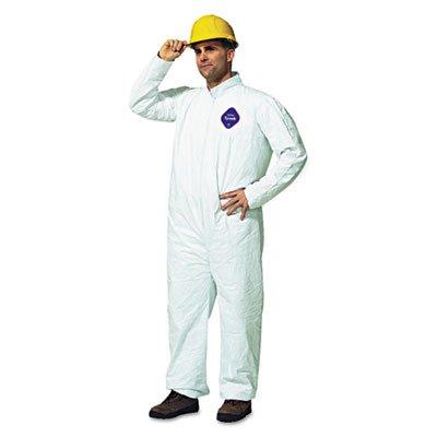 DuPont 251-TY120S-L Tyvek Coveralls, Open Wrist/ankle, Hd Polyethylene, White, Large, 25/carton