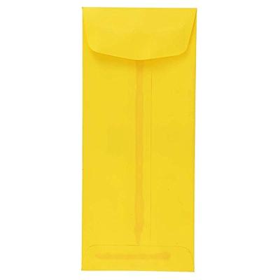 JAM PAPER #10 Policy Business Colored Envelopes - 4 1/8 x 9 1/2 - Yellow Recycled - Bulk 1000/Carton