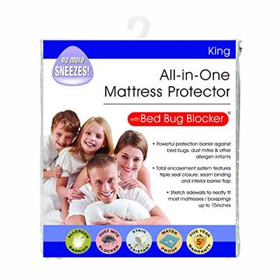 Bed Bug Blocker Hypoallergenic All In One Breathable King Mattress Cover Encasement Protector Zipper