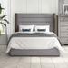 Wade Logan® Grasser Solid Wood & Low Profile Standard Bed Wood & /Upholstered/Revolution Performance Fabrics® in Gray | Wayfair