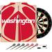 Trademark Gameroom NBA7010-WW2 NBA Dart Cabinet Set with Darts & Board - Fade - Washington Wizards