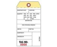 INVENTORY TAGS - Two-Part Carbonless NCR, 3-1/8" x 6-1/4", Box of 500, Numbered 29500-29999