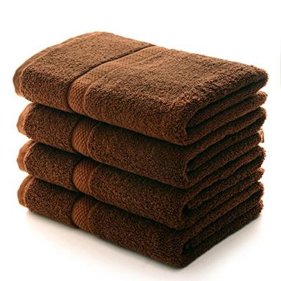 Cheer Collection 4 Piece Luxurious Hand Towel Set (16" x 30") - Solid Mocha
