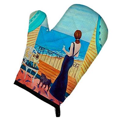 Caroline's Treasures 7133OVMT Lady with her Pug Oven Mitt, Large, multicolor