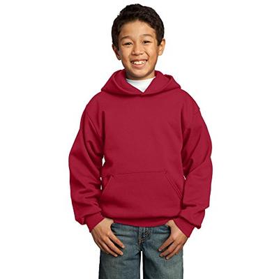 Port & Company Boys' Pullover Hooded Sweatshirt S Red