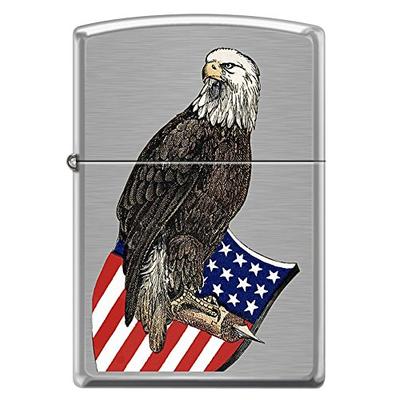 Historic Old Abe American War Eagle and Flag Shield Patriotic Zippo Lighter