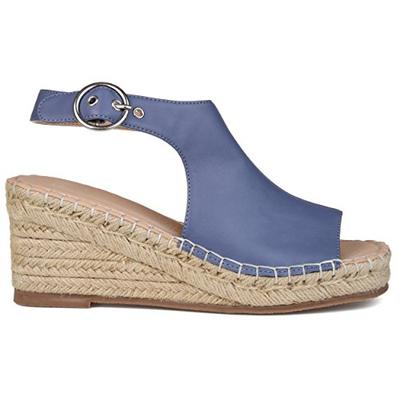 Brinley Co. Womens Wedge Sandals Blue, 7.5 Regular US